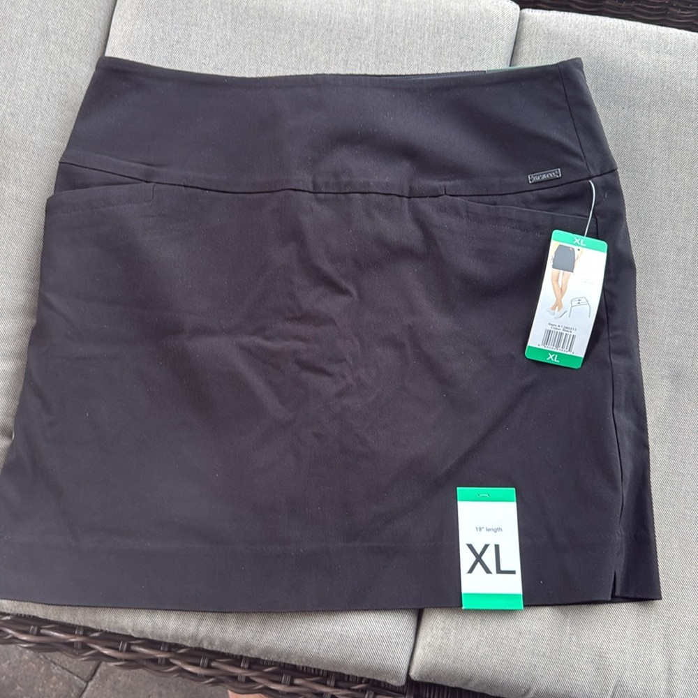 S.C. & Co Skort Tummy Control Black Pockets SZ XL NWT